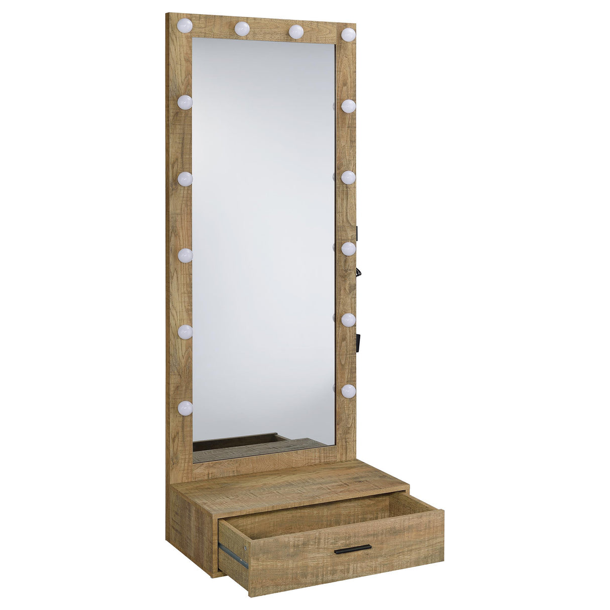 Spector Mango 1-Drawer Lighted Full-Length Floor Mirror from Coaster - Luna Furniture