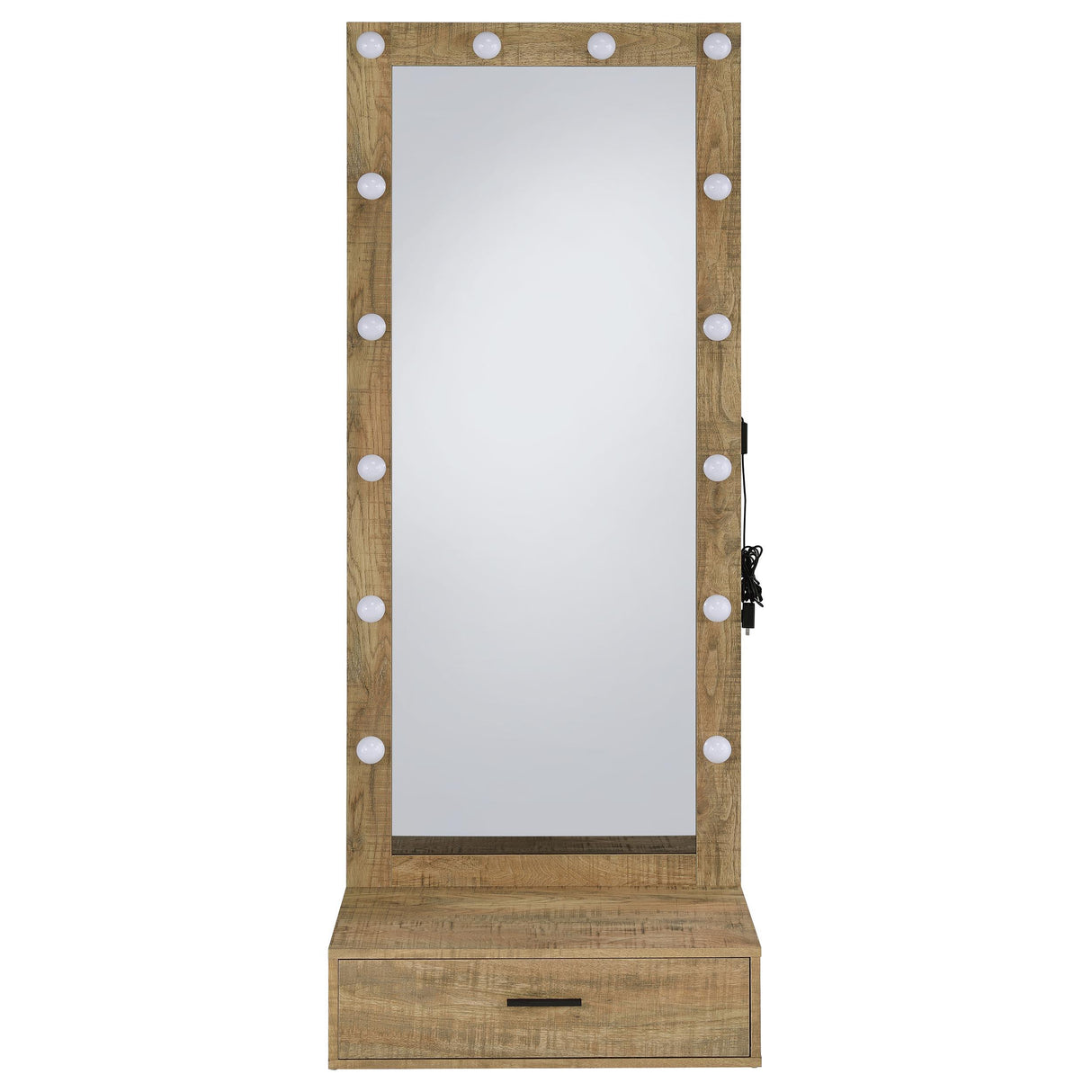 Spector Mango 1-Drawer Lighted Full-Length Floor Mirror from Coaster - Luna Furniture