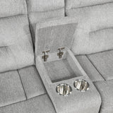 Lyndon Gray Double Reclining Loveseat with Center Console from Homelegance - Luna Furniture