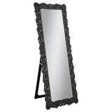 McKay Silver and Smoky Gray Textural Frame Cheval Floor Mirror from Coaster - Luna Furniture