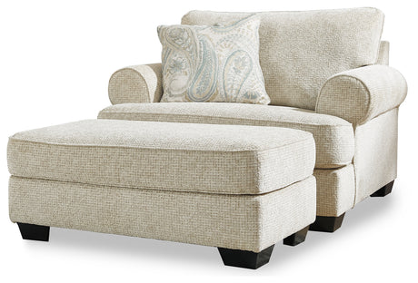 Monaghan Chair and Ottoman in Sandstone from Ashley - Luna Furniture
