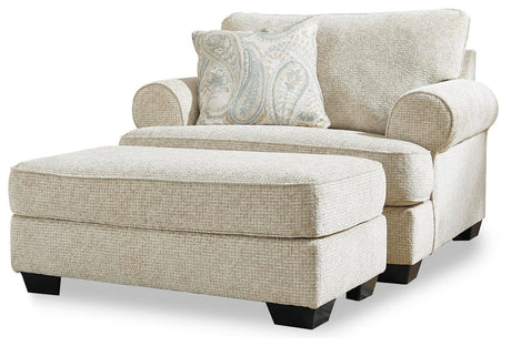 Monaghan Chair and Ottoman in Sandstone from Ashley Furniture - Luna Furniture
