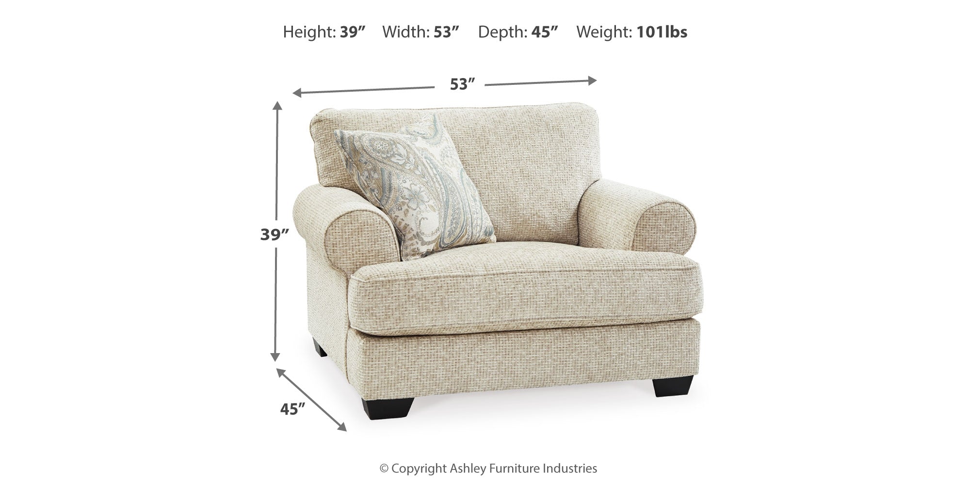 Monaghan Chair and Ottoman in Sandstone – Luna Furniture