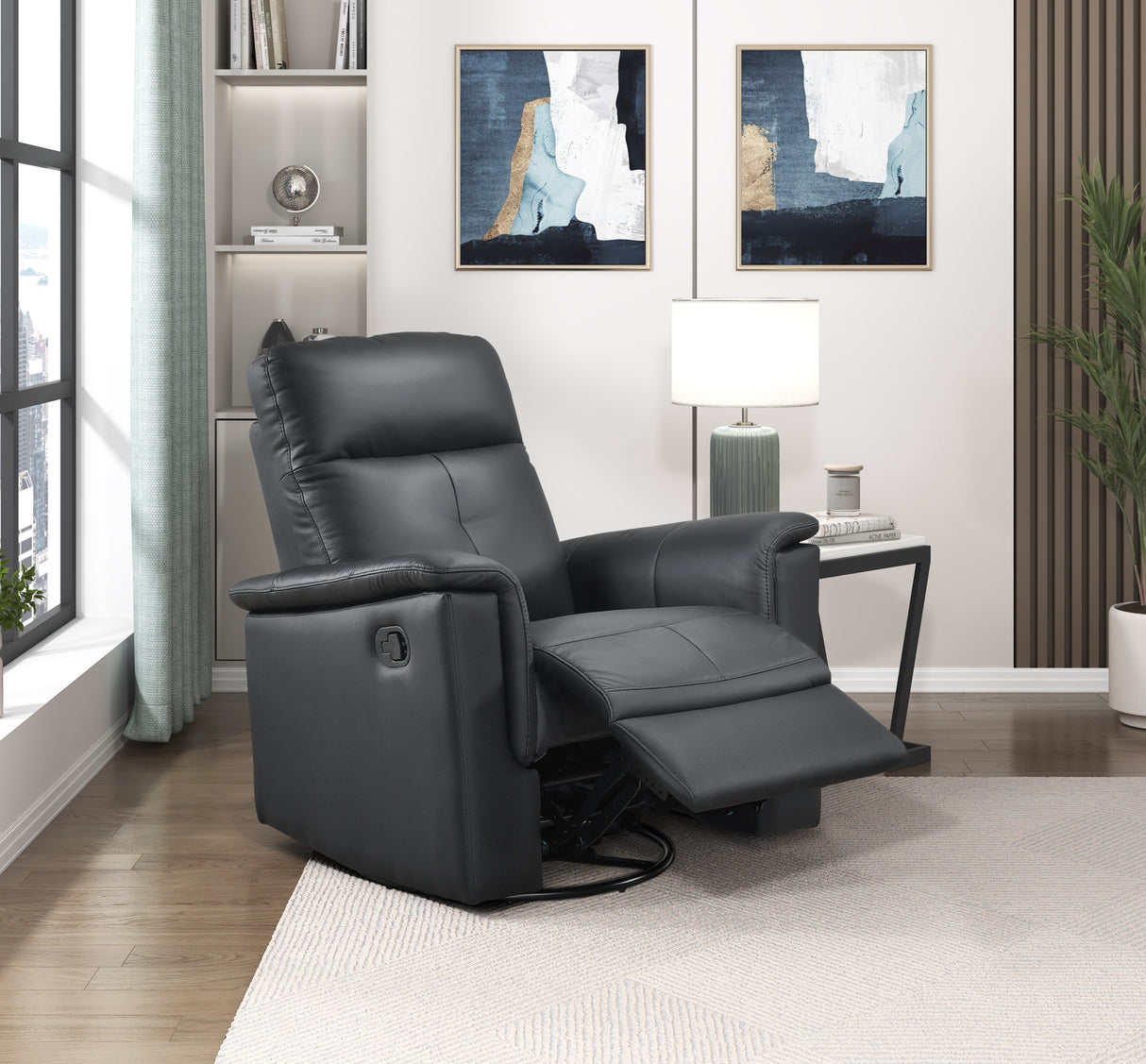 9620BLK-1 SWIVEL GLIDER RECLINING CHAIR from Homelegance - Luna Furniture