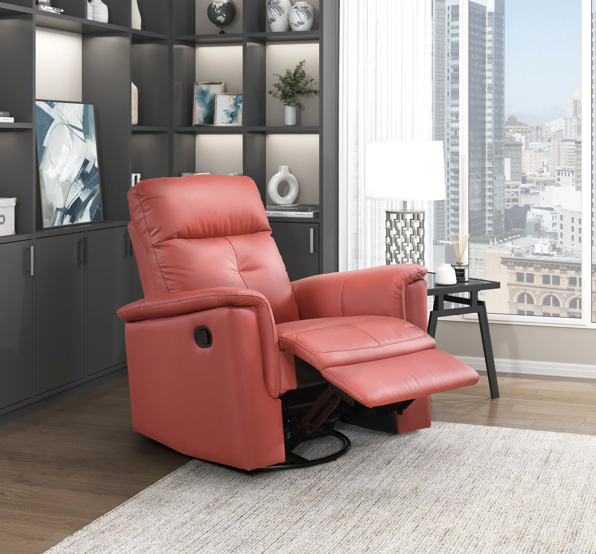 9620RED-1 Swivel Glider Reclining Chair from Homelegance - Luna Furniture