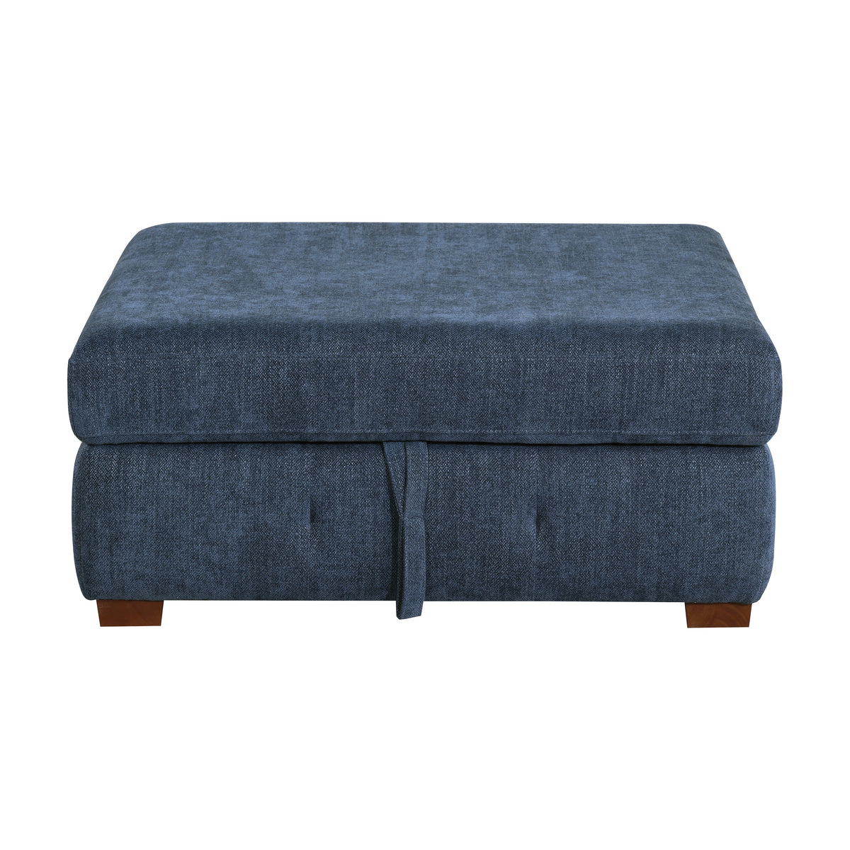 Raife Blue 5-Piece Right Chaise Sectional with Ottoman