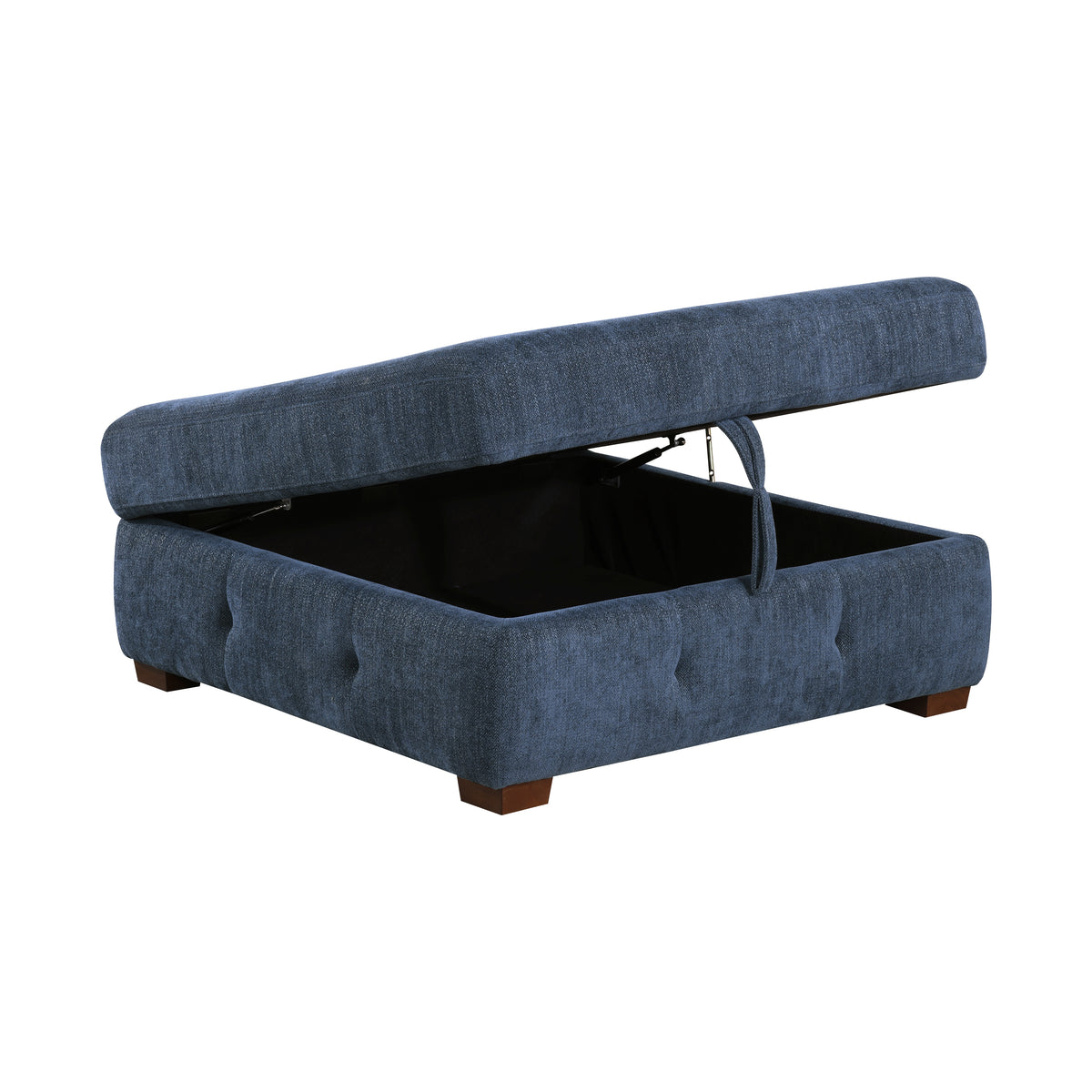 Raife Blue 5-Piece Right Chaise Sectional with Ottoman