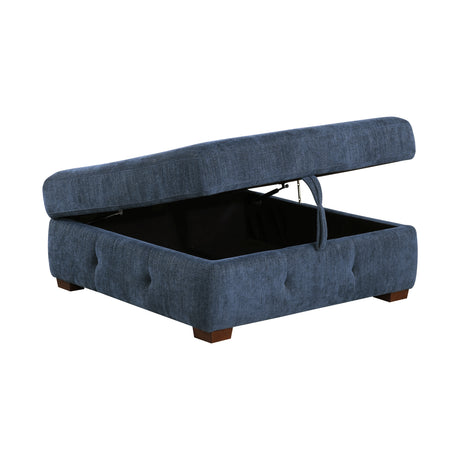 Raife Blue 5-Piece Right Chaise Sectional with Ottoman from Homelegance - Luna Furniture