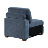Raife Blue Armless Chair
