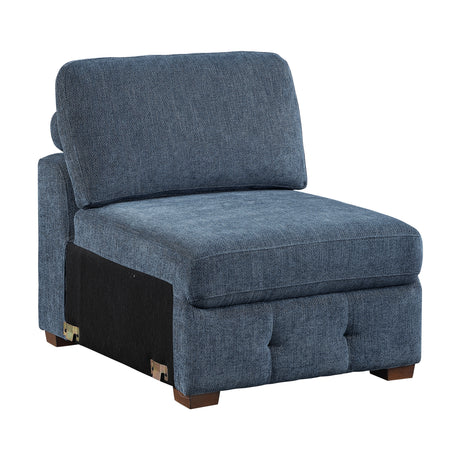 Raife Blue 5-Piece Sectional with Right Chaise and Pull-out Bed from Homelegance - Luna Furniture