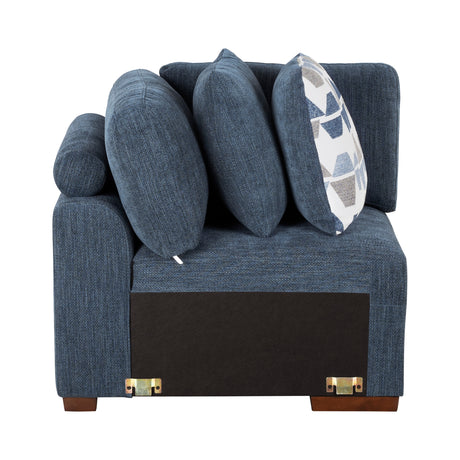 9624BU*52LRC (5)5-Piece Sectional with Right Chaise and Storage Ottoman from Homelegance - Luna Furniture