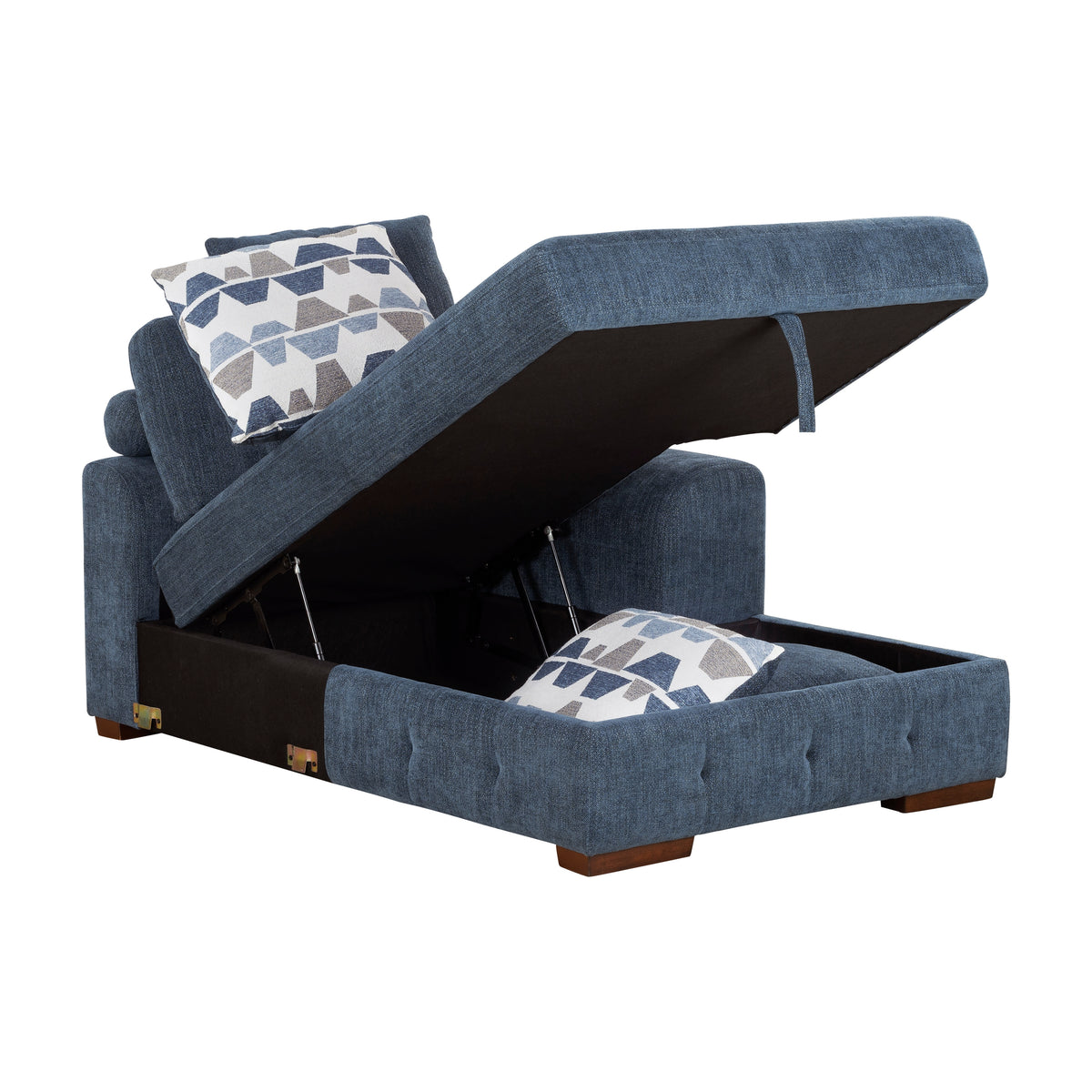 Raife Blue 5-Piece Sectional with Right Chaise and Storage Ottoman from Homelegance - Luna Furniture