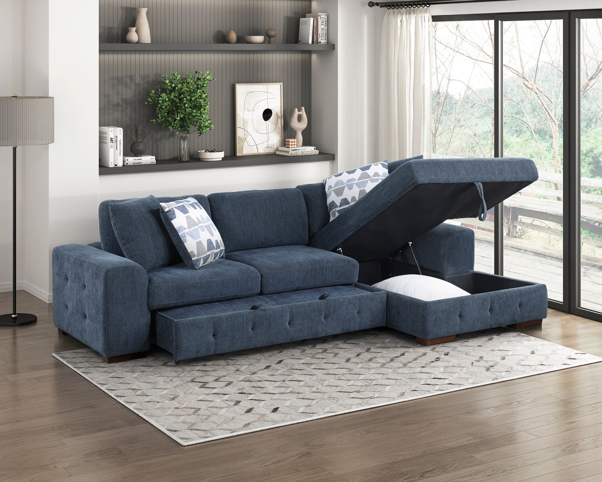 Michah Light Gray Convertible Sofa with Pull-out Bed from Homelegance - Luna Furniture