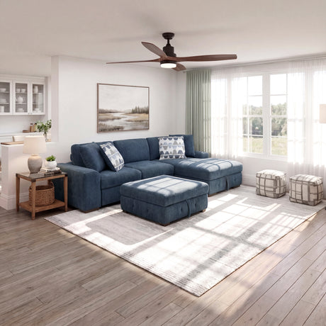 9624BU*32LRC (3)3-Piece Sectional with Right Chaise and Ottoman from Homelegance - Luna Furniture