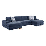9624BU*3LCRC (3)3-Piece Sectional with Left and Right Chaise from Homelegance - Luna Furniture