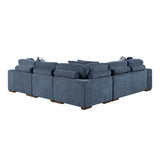 Raife Blue 4-Piece Sectional with Right Chaise and Pull-out Bed