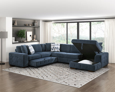 9624BU*42RLC (4)4-Piece Sectional with Left Chaise from Homelegance - Luna Furniture