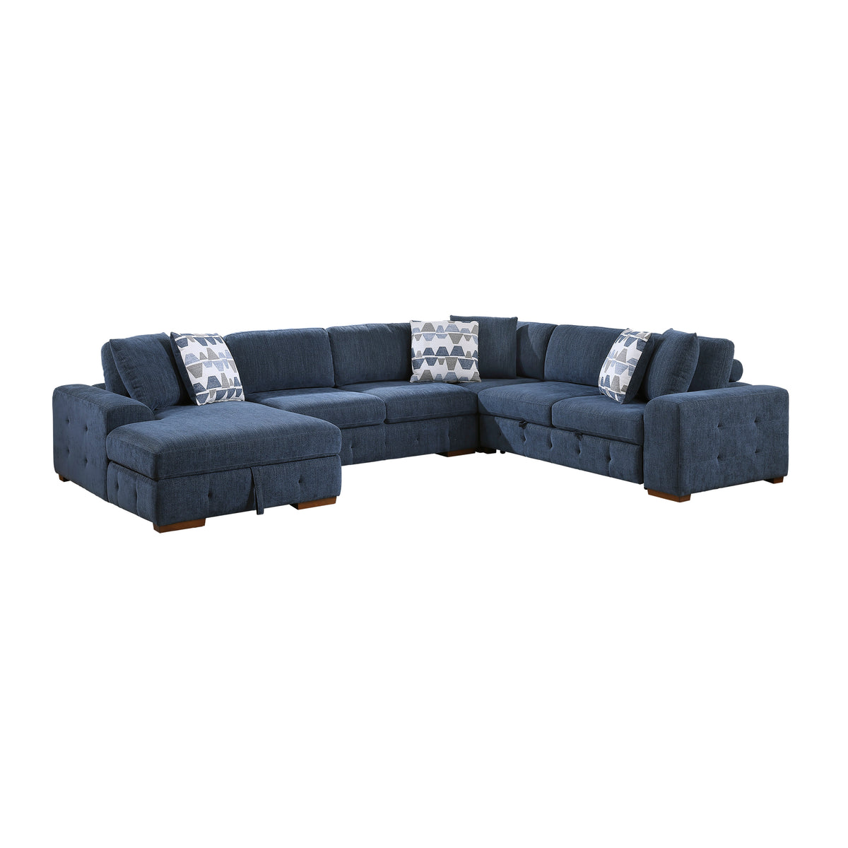 9624BU*42RLC (4)4-Piece Sectional with Left Chaise from Homelegance - Luna Furniture