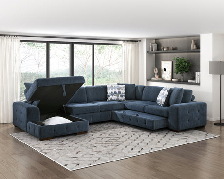 9624BU*42LRC (4)4-Piece Sectional with Right Chaise from Homelegance - Luna Furniture