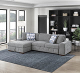 Raife Gray RAF Chaise Sectional with Pull-Out Bed from Homelegance - Luna Furniture