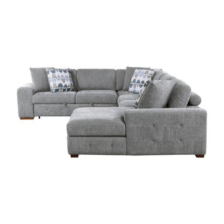 Raife Gray 4-Piece LAF Chaise Sectional with Pull-Out Bed from Homelegance - Luna Furniture