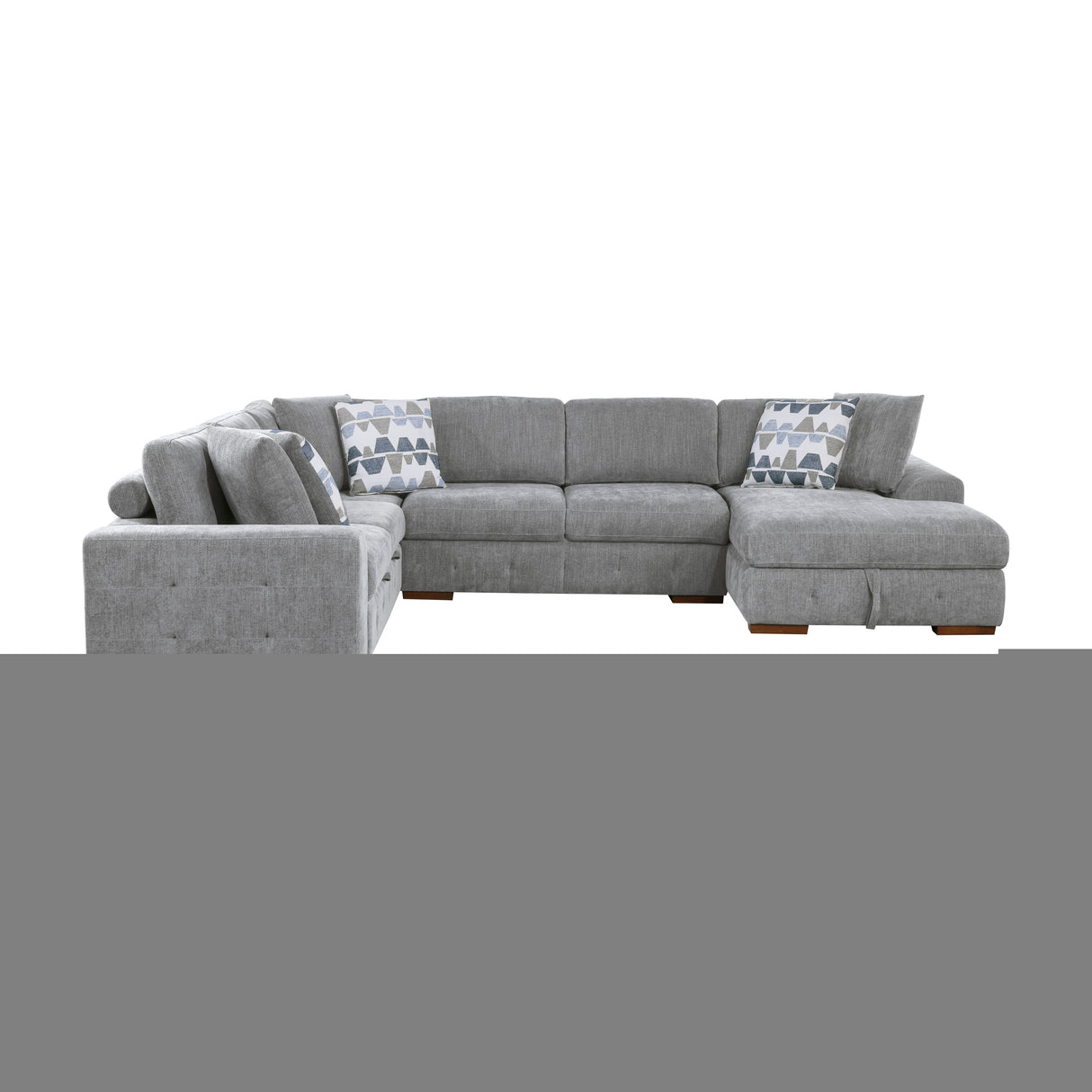 Raife Gray 4-Piece LAF Chaise Sectional with Pull-Out Bed from Homelegance - Luna Furniture