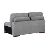 Raife Gray 5-Piece Right Chaise Sectional with Ottoman