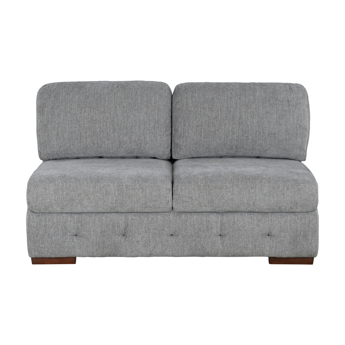 Raife Gray 5-Piece Right Chaise Sectional with Ottoman
