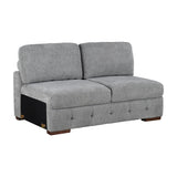 Raife Gray 5-Piece Right Chaise Sectional with Ottoman