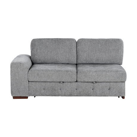 Raife Gray RAF Chaise Sectional with Pull-Out Bed from Homelegance - Luna Furniture