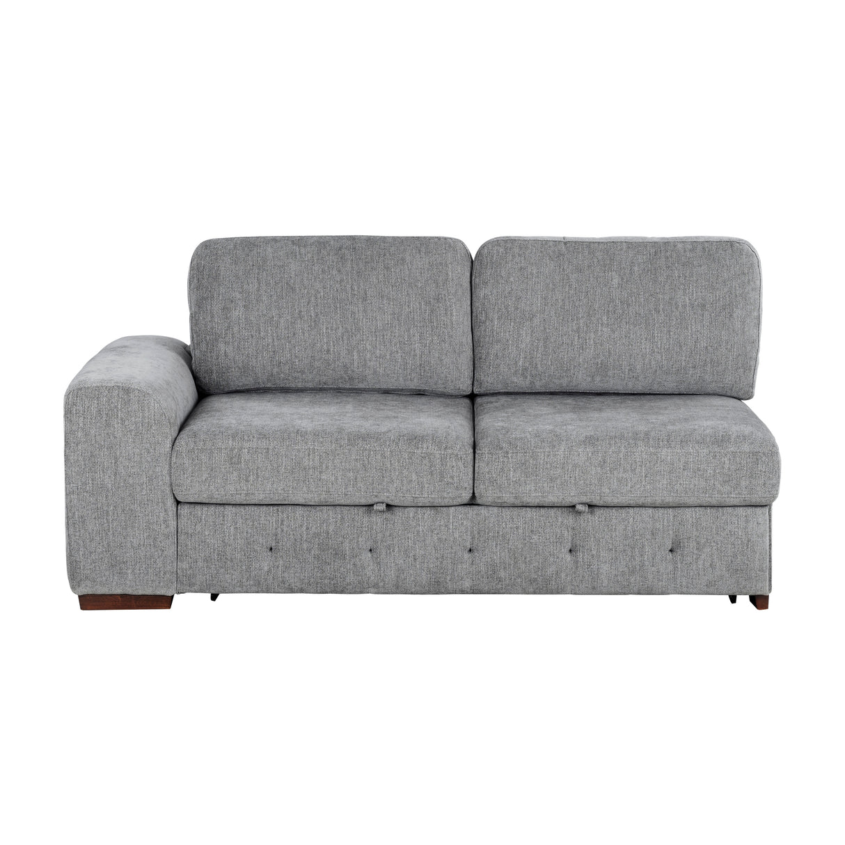 Raife Gray 3-Piece RAF Chaise Sectional with Pull-Out Bed and Storage Ottoman from Homelegance - Luna Furniture