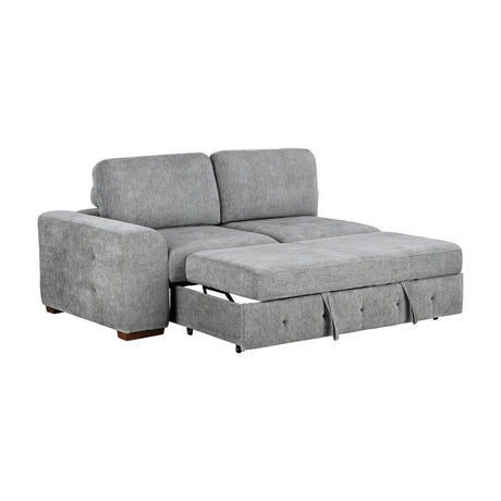 Raife Gray 5-Piece RAF Chaise Sectional with Pull-Out Bed and Storage Ottoman from Homelegance - Luna Furniture