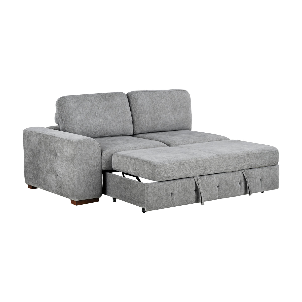 Raife Gray 5-Piece Right Chaise Sectional with Ottoman