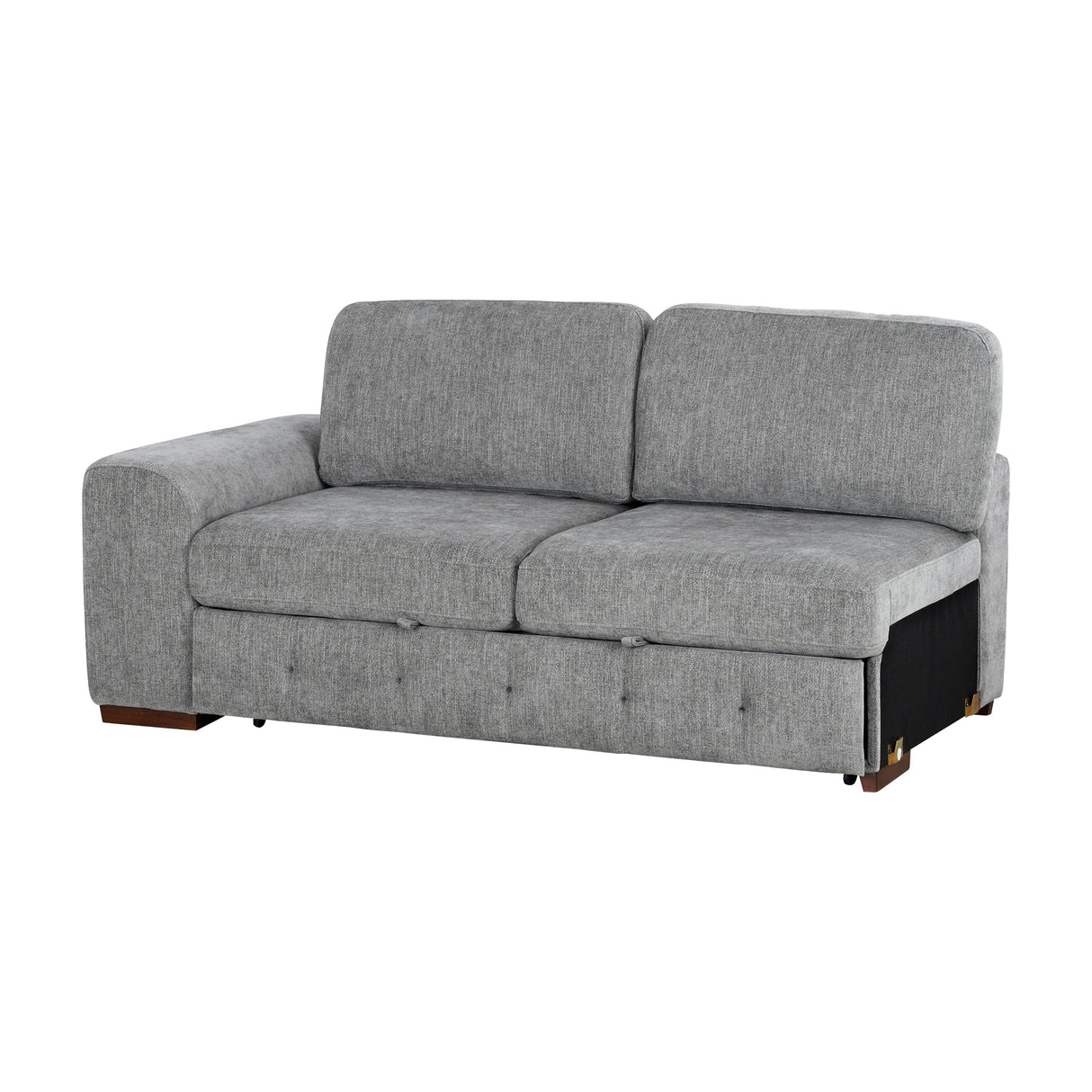 Raife Gray 5-Piece RAF Chaise Sectional with Pull-Out Bed and Storage Ottoman from Homelegance - Luna Furniture