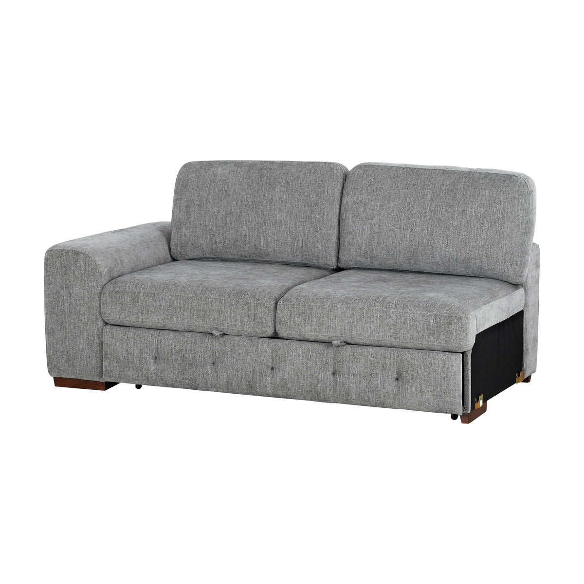 Raife Gray 4-Piece Sectional with Right Chaise and Pull-out Bed