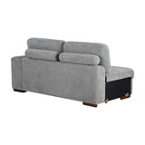 Raife Gray 4-Piece LAF Chaise Sectional with Pull-Out Bed from Homelegance - Luna Furniture