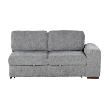 Raife Gray LAF Chaise Sectional with Pull-Out Bed from Homelegance - Luna Furniture