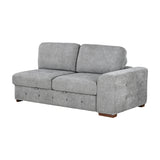 Raife Gray 3-Piece LAF Chaise Sectional with Pull-Out Bed and Storage Ottoman from Homelegance - Luna Furniture