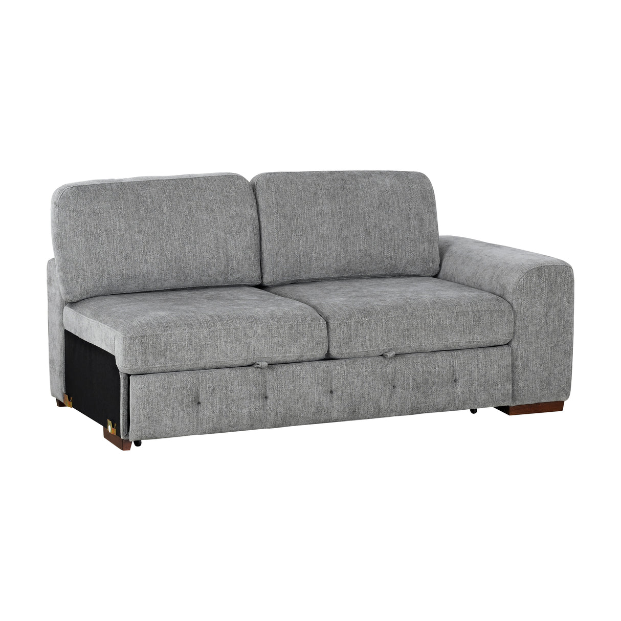 Raife Gray 5-Piece LAF Chaise Sectional with Pull-Out Bed and Storage Ottoman from Homelegance - Luna Furniture