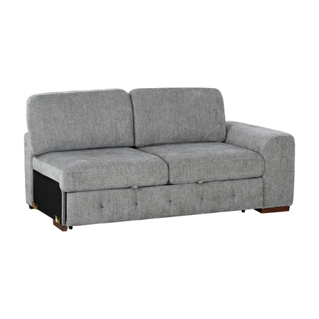 Raife Gray 5-Piece LAF Chaise Sectional with Pull-Out Bed and Storage Ottoman from Homelegance - Luna Furniture