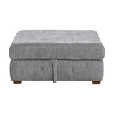 Raife Gray 5-Piece Right Chaise Sectional with Ottoman
