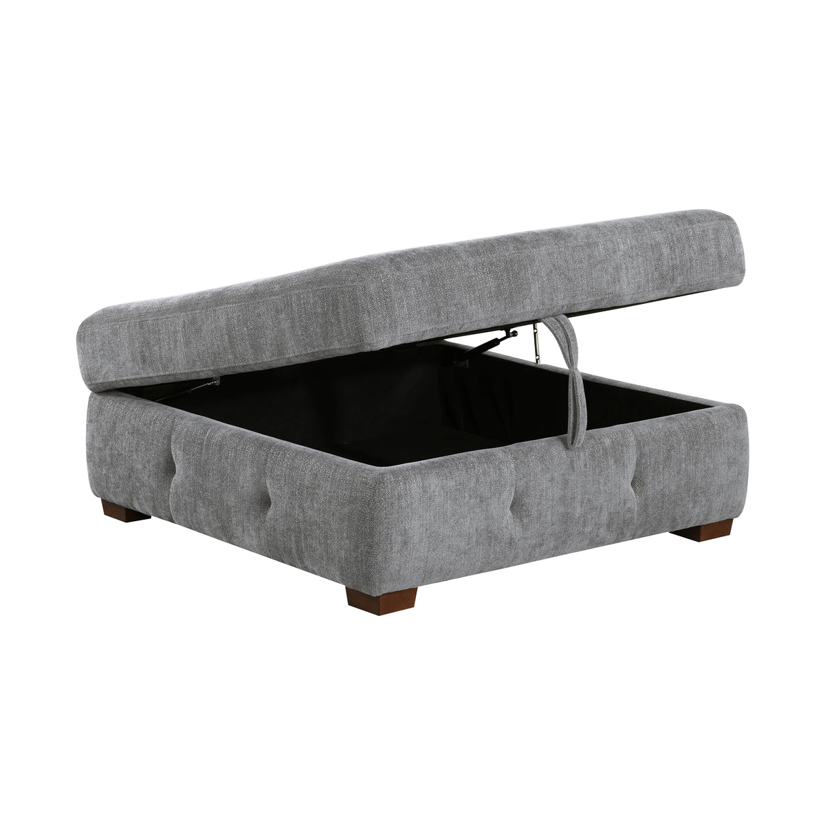 Raife Gray 5-Piece Right Chaise Sectional with Ottoman