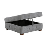 Raife Gray 5-Piece Right Chaise Sectional with Ottoman
