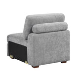 Raife Gray 5-Piece Right Chaise Sectional with Ottoman