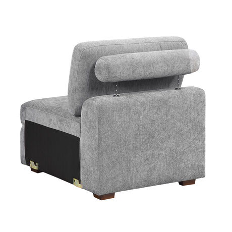 Raife Gray 5-Piece Right Chaise Sectional with Ottoman from Homelegance - Luna Furniture
