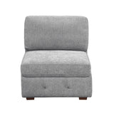 Raife Gray 4-Piece Sectional with Right Chaise and Pull-out Bed