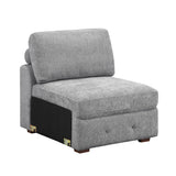 Raife Gray 4-Piece Sectional with Right Chaise and Pull-out Bed