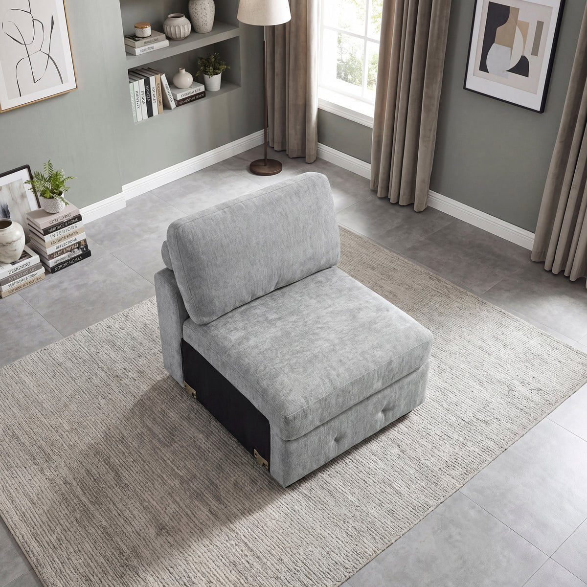 Raife Gray Armless Chair