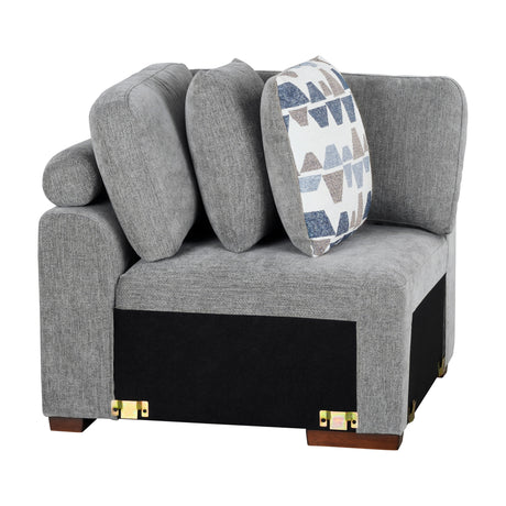 Raife Gray 5-Piece RAF Chaise Sectional with Pull-Out Bed and Storage Ottoman from Homelegance - Luna Furniture