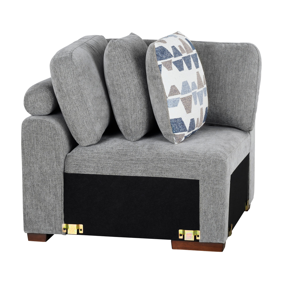 Raife Gray 5-Piece Sectional with Right Chaise and Pull-out Bed